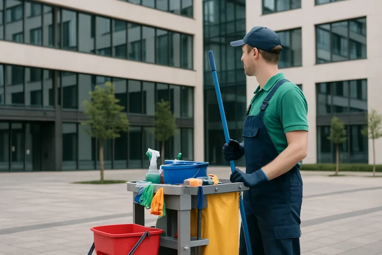 Équipe de nettoyage utilisant des produits écologiques dans un appartement à Noisy-le-Grand.