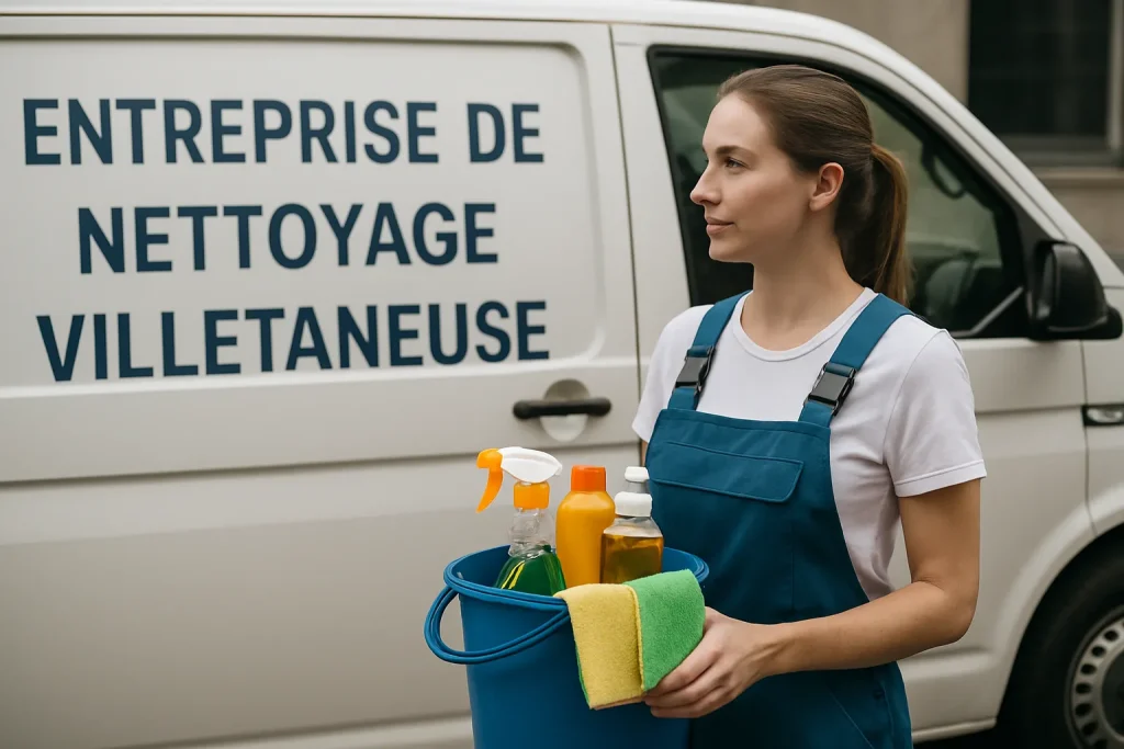Deux agents de nettoyage nettoyant un appartement lumineux à Villetaneuse.
